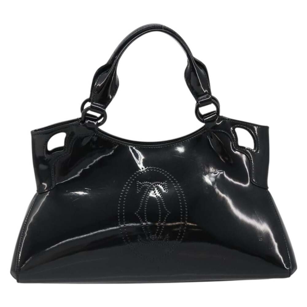 Cartier Patent Leather Marcello Handbag Black